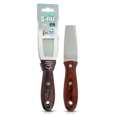 Image of Axus Decor S Fill (Grey Series) Stainless Steel Flexible Filling Knife, Filler Knife Putty for Professional &amp; DIY Projects Anti Rust Blade and Ergonomic Aleetwood Handle 1 Inch/ 25mm