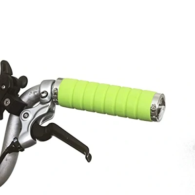 Image of for BROMPTON Foam M/H/S Grips Aluminium Lock Handlebar Plugs GREEN