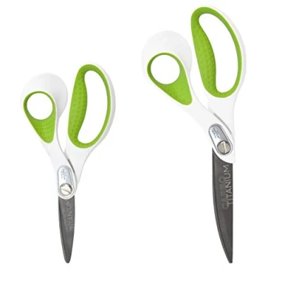 Image of Westcott 7&quot; and 9&quot; Carbo Titanium Bonded Fabric Scissors, Bent, Combo Pack (16446)