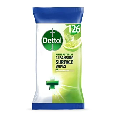 Image of Dettol Wipes Antibacterial Lime &amp; Mint 126