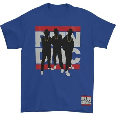 Image of Run DMC Men&#039;s Silhouette Short Sleeve T Shirt, Blue, Small