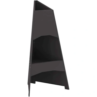 Image of vidaXL Fire Pit Pyramid Black 50x45x95 cm Steel