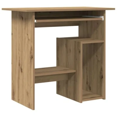 Image of vidaXL Artisan Oak Desk, 80 x 45 74 cm, Multilayer Wood, Office Study Work Desk