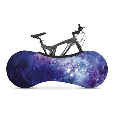 Image of Velo Sock Bicycle Indoor Cover for Storage and Transportation, Stretchy Dirt Proof Fabric, Bike Travel Protection Galaxy
