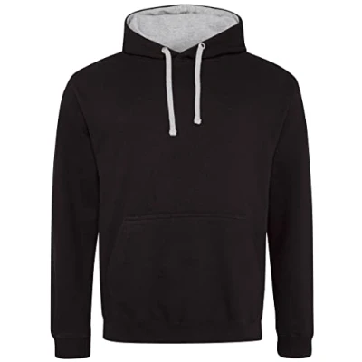 Image of AWDis Men&#039;s Varsity Hoodie, Multicoloured (Jet Black/Heather Grey), Medium