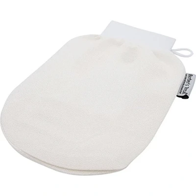 Image of Berber&#039;s Treat Kessa Exfoliating Glove Scrub and Remove Dead Skin Cells, Ingrown Hair Treatment, Tan Remover Mitt (White)