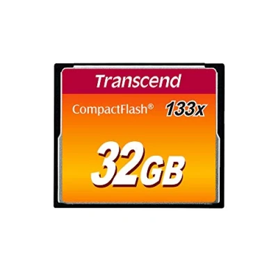 Image of Transcend 32GB CompactFlash 133 Memory Card (CF Card) Up to 50/20 MB/s, Supports Ultra DMA transfer mode 4 with MLC NAND Flash ideal for entry level DSLRs TS32GCF133