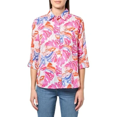 Image of Tommy Hilfiger Women&#039;s Long Sleeve Polo Shirt, Bright White Multi, XL