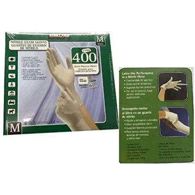Image of Kirkland Signature Nitrile Exam 400 Multi Purpose Gloves Medium, White