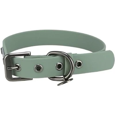 Image of TRIXIE CityStyle L XL Dog Collar 50 57 cm/30 mm Sage PVC for Small Medium Dogs, Adjustable, Water Repellent &amp; Wipe Clean, 1971819