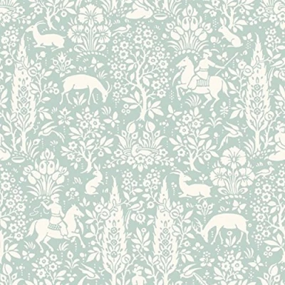 Image of CWV Wallcoverings Animal Print Wallpaper Woodland Rabbits Dears Flowers Floral Birds Duc