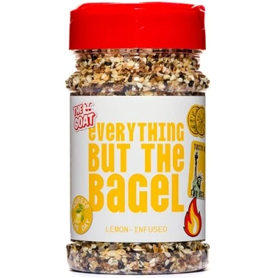 Image of Lemon infused Everything But The Bagel Seasoning Jumbo 180g Shaker. All Purpose Finishing for Meat and Vegetables. Gourmet by GOAT Blends UK
