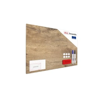 Image of Magnetic Boards MetalBoard Wood, Wood Grain, Wooden Surface 60x40cm a Metal Poster for All Types of Magnets + Set Accessories Included