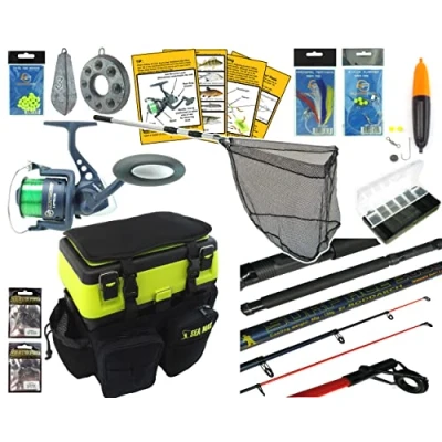 Image of SEA Fishing Kit. Complete Rod &amp; Reel Set Including MAX© Seat Box Rucksack