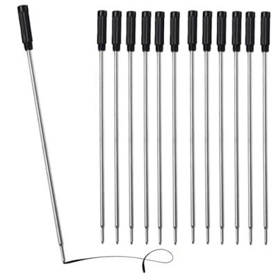 Image of 5 x Black Ink Pen Refills for Cross Ballpoint Pens, 11.6cm Compatible with 8513 Medium Size Tip (5)