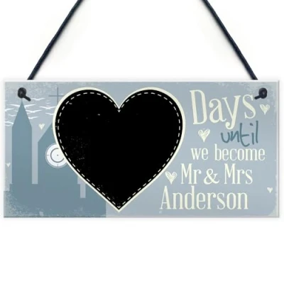 Image of Red Ocean Personalised Wedding Countdown Days Until We Say I Do Engagement Gifts Mr And Mrs To Be Decor Gift For Couple