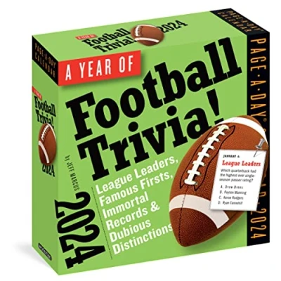 Image of Year of Football Trivia! Page A Day Calendar 2024: League Leaders, Famous Firsts, Immortal Records &amp; Dubious Distinctions