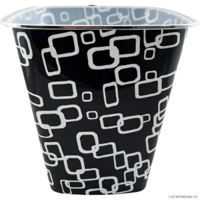 Image of MantraRaj Plastic Waste Paper Basket Bin Wastebasket Trash Can Lightweight Recycling Rubbish for Home Office Kitchen Bedroom, Garbage Container Dustbin (Black)
