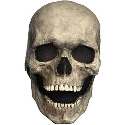 Image of The Latest Skeleton Biochemical Mask for 2021 Halloween Skull Mask，3D with Moving Jaw Adult Full face，Scary Headgear (Skull deep Head)