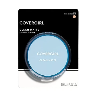 Image of COVERGIRL Clean Matte Pressed Powder, Medium Light 535, 0.35 Oz, Pack of 1 (Packaging May Vary)