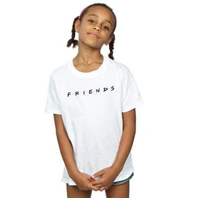 Image of Absolute Cult Friends Girls Text Logo T Shirt White 3 4 Years