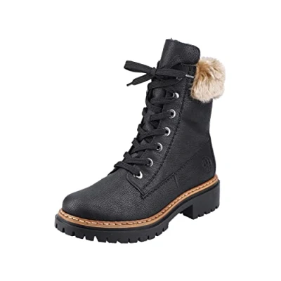 Image of Rieker Women&#039;s 72630 Fashion Boot (Black, UK Footwear Size System, Adult, Women, Numeric, Medium, 4)