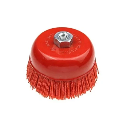 Image of Nylon Filament abrasive Wire Brush Cup Wheel Pile Polymer Angle Grinder Tool (1 piece 115* M14,P80,4.5Inch)