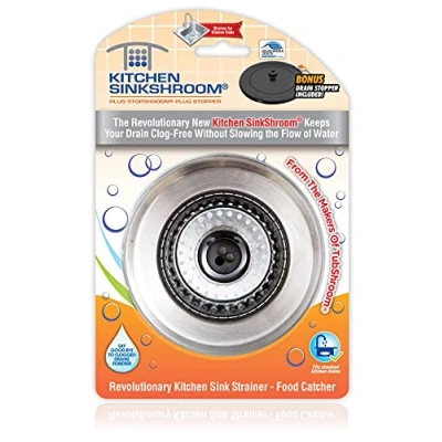 Image of SinkShroom Revolutionary Clog Free Sink Strainer Basket with Stopper, Stainless Steel