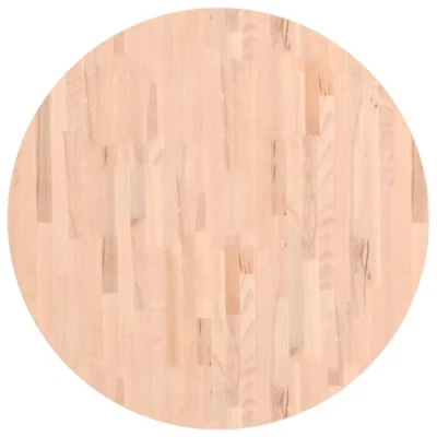 Image of vidaXL Round Solid Beech Wood Table Top Ideal for Coffee Tables and Custom Creations Durable Easy to clean Unique Grain Design