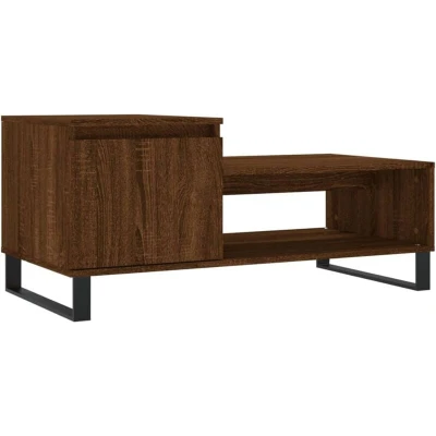 Image of vidaXL Coffee Table Brown Oak 100x50x45 cm Engineered Wood