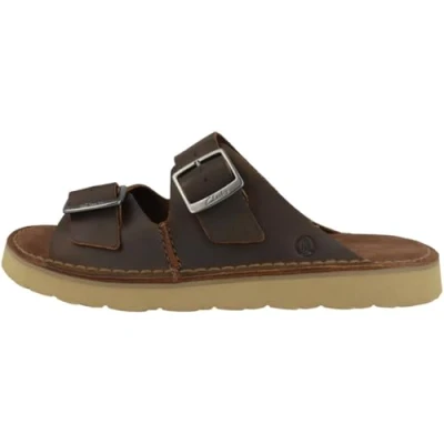 Image of Clarks Men&#039;s Solsbury Strap Slide Sandal, Beeswax Leather, 6 UK
