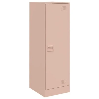 Image of vidaXL Pink Steel Sideboard Storage Cupboard for Living Room with Door/Modern Highboard Shelves/Steel Cabinet Organizer 34.5x39x107cm
