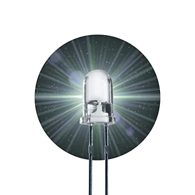 Image of 20x White LEDs 5 mm Resistor 7000 mcd Bright Cool Daylight