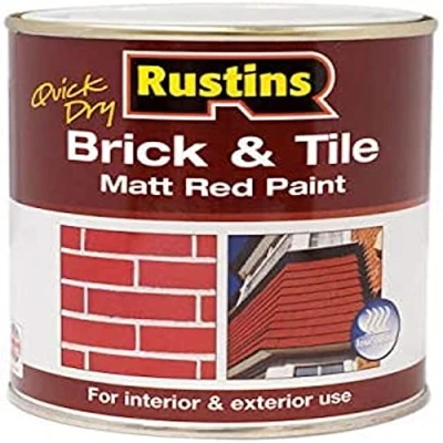 Image of RUSTINS BRITW500 Quick Dry Brick and Tile, 500 ml, Matt Red