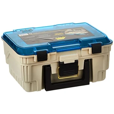 Image of Plano 1349 00 Two Level Magnum 3449 Tackle Box, Sandstone/Blue, One Size