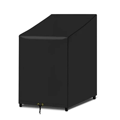 Image of PATIO PLUS Garden Stacking Chair Cover, Waterproof Anti UV 420D Oxford Fabric Reclining Outdoor Cover 65x65x80/120cm