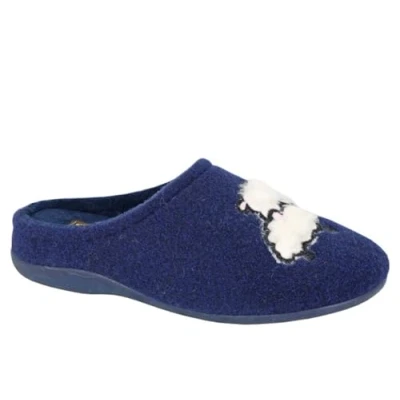Image of Sleepers Suzie Sheep Mule MEMORY FOAM Womens Navy Size UK 7