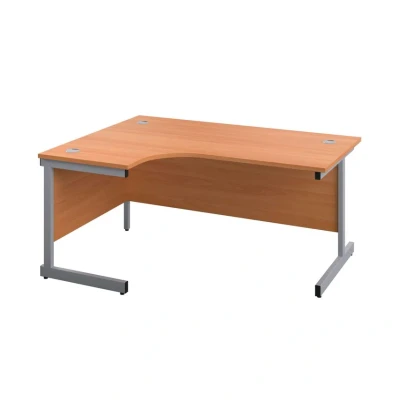 Image of First Left Hand Radial Desk 1600X1200mm Beech/Silver KF803010