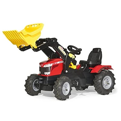 Image of Rolly Toys 61/114/0 Massey Ferguson 8650 Tractor with Frontloader and Pneumatic Tyres, Red