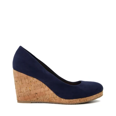 Image of Dune Ladies ANNABELS Wedge Heel Espadrille Shoes Size UK 3 Wedges Navy