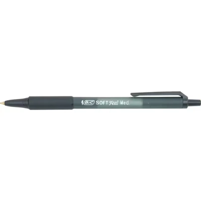 Image of Bic SoftFeel Clic Retractable Ballpoint Pen Black (12 Pack)