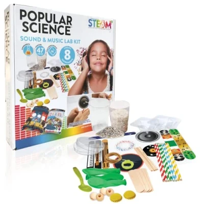 Image of POPULAR Science Sound and Music Lab Kit for Kids STEM Toys Gifts Educational Fun Experiments Kits Designed Children Ages 5 12 Suitable All The Family