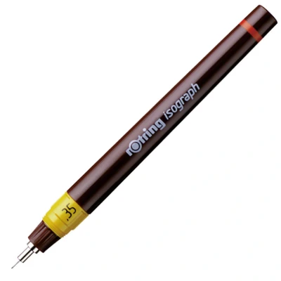 Image of rOtring Isograph Technical Drawing Pen 0.35 mm Refillable Fineliner