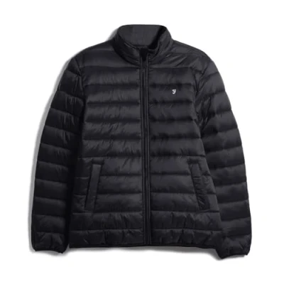 Image of Farah Mens Samson Wadded Jacket Black material_Synthetic Size Medium