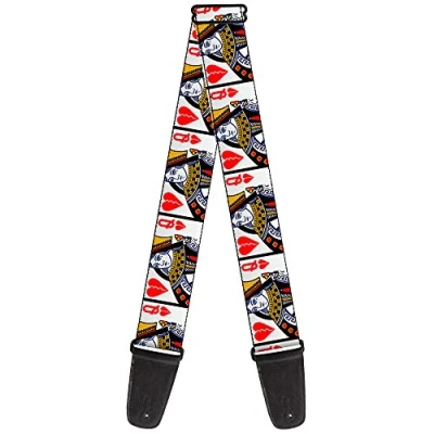 Image of Buckle Down Guitar Strap Queen Of Broken Hearts 2 Inches Wide