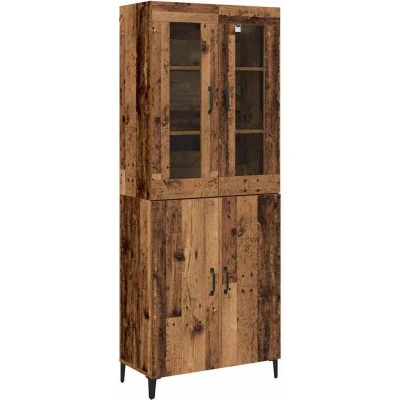 Image of vidaXL Highboard 2 pcs Old wood 69.5 x 34 180 cm Engineered