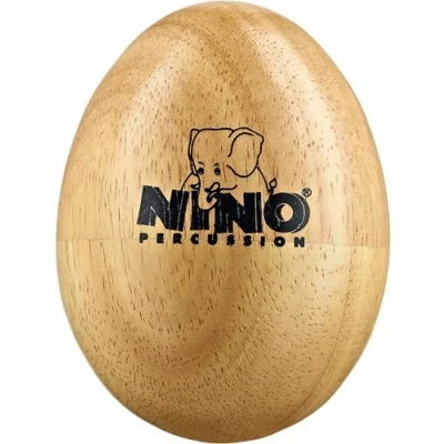 Image of Nino Percussion Wood Egg Shaker Medium Rattle for Children from 3 Years Musical Instrument Siam Oak, Natural (NINO563)