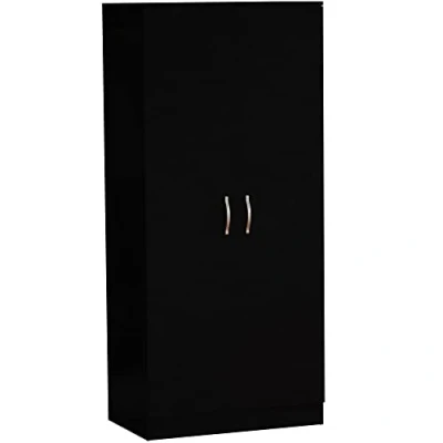 Image of Vida Designs Riano Wardrobe, With Shelf &amp; Hanging Rail Bedroom Storage Furniture (Black, 2 Door)