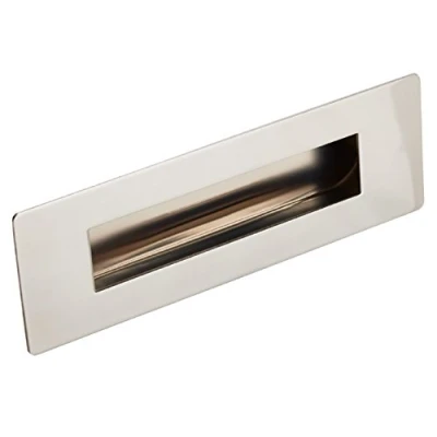 Image of Carlisle Brass Large Eurospec Rectangular Flush Recessed Sliding Door Pull Handle 180 x 60mm (Polished Stainless Steel)