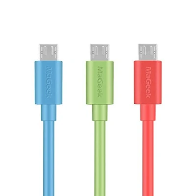 Image of MaGeek Micro USB Cables, [Pack of 3pcs] 3.3ft / 1.0m Premium Data Cables High Speed Sync and Charge for Samsung, HTC, Sony, Motorola, LG, Google, Nokia More (Green,Blue,Pink)